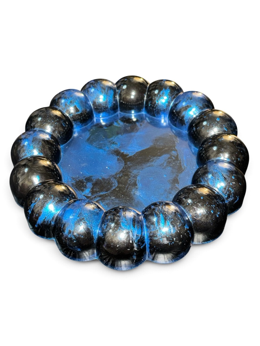 NOREāS NOVELTIES Single Handcrafted Decorative Bubble Coaster āMIDNIGHT BLUESā